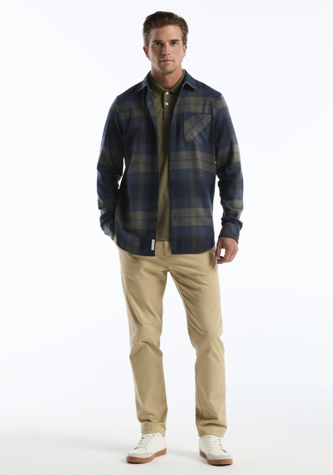 Long Sleeve Check Shirt - Sargasso Sea