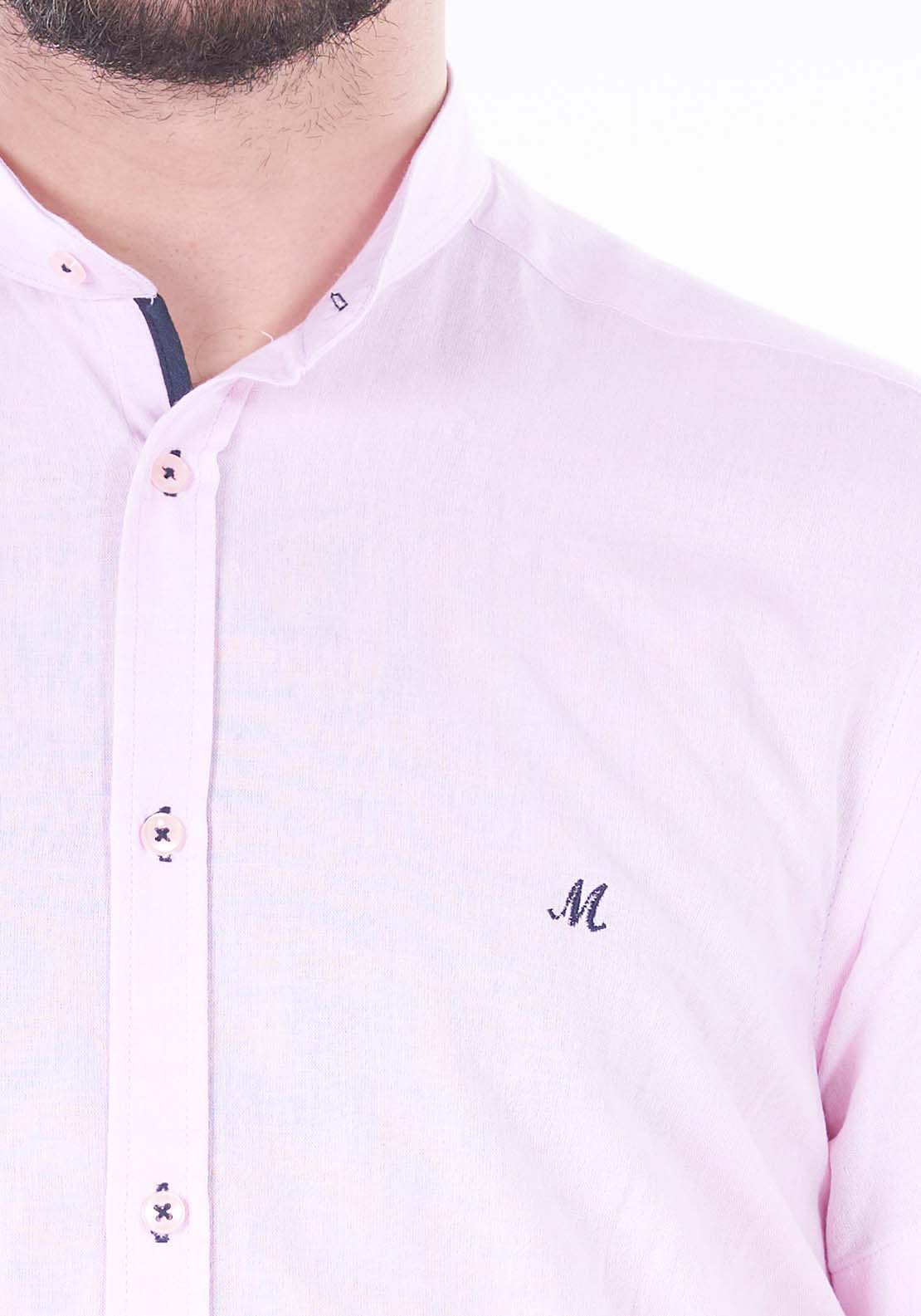 Mineral Official Short Sleeve Linen Shirt - Pink 2 Shaws Department Stores