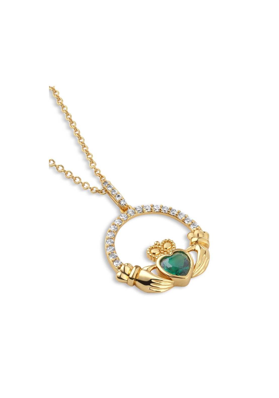 Emerald Cladagh Pendant - Gold