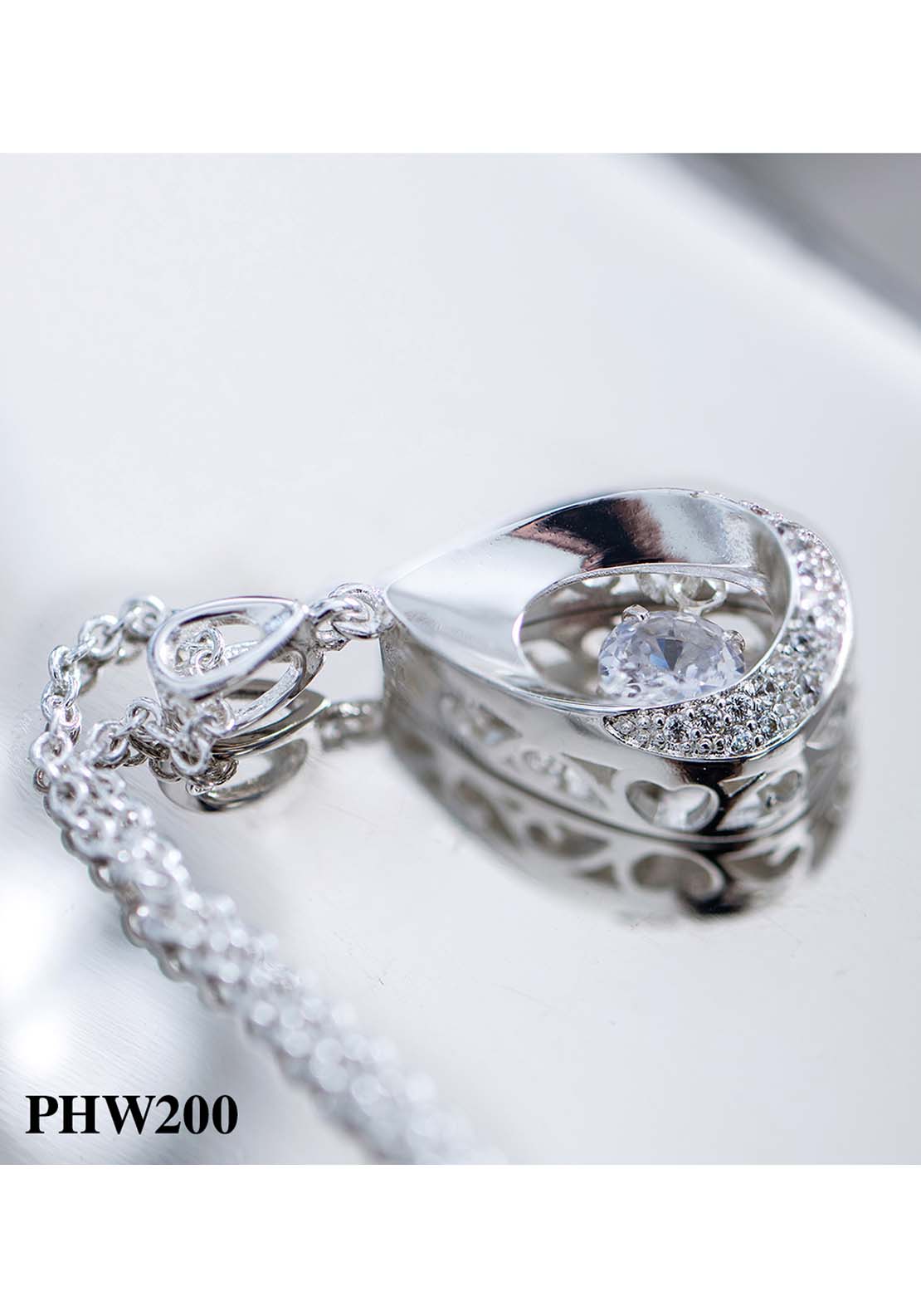 Newbridge Jewellery Teardrop Pendant With Clear Stone - Silver 1 Shaws Department Stores