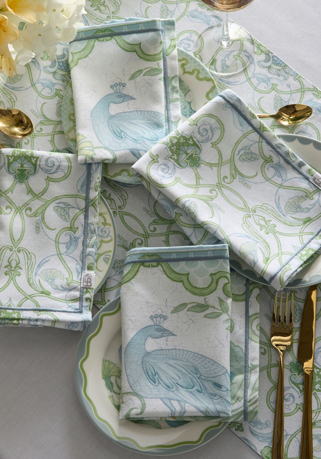 Laurence Llewelyn-bowen Palm Court Napkins - Green 1 Shaws Department Stores