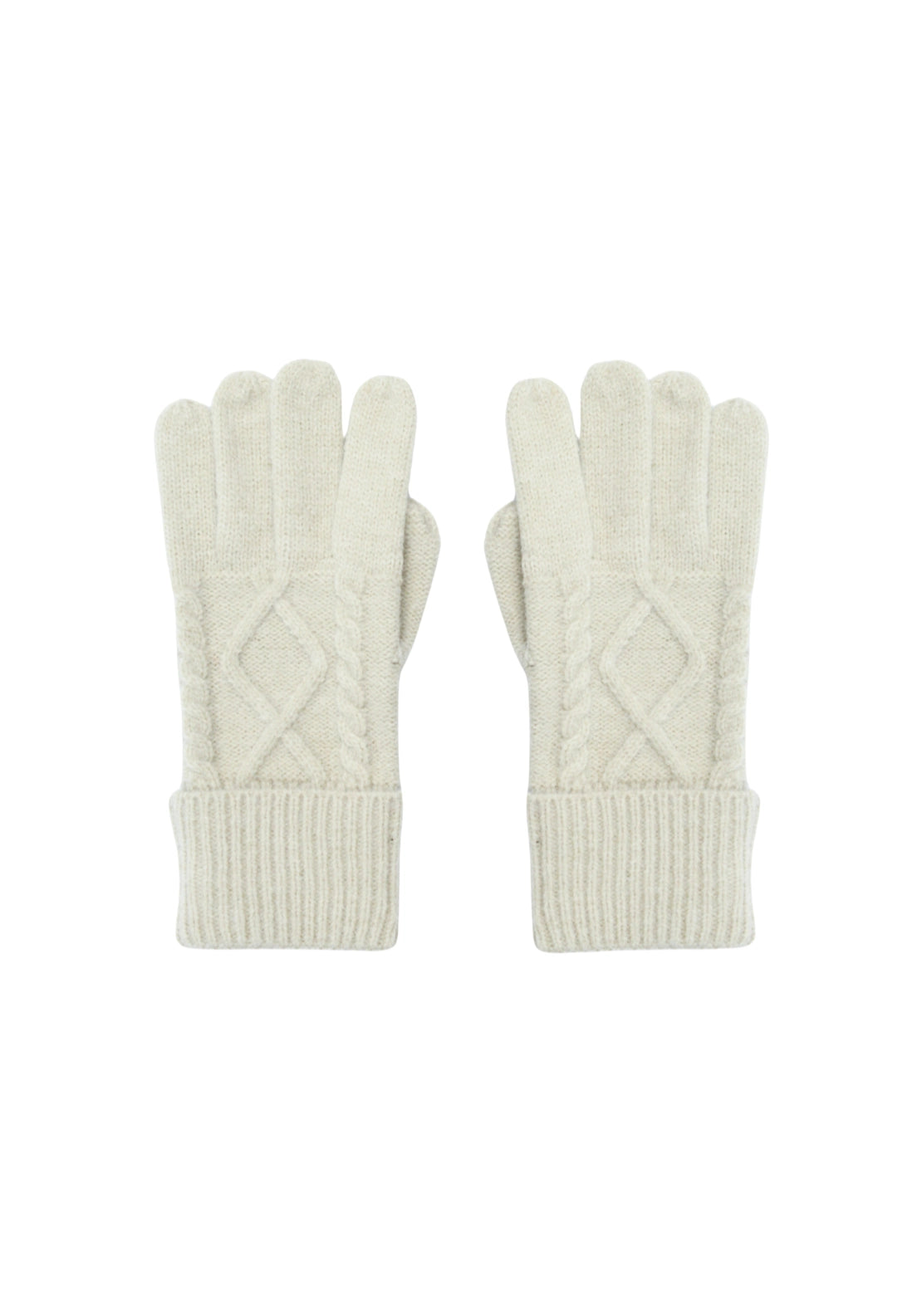 Fair Isle Knit Gloves - Cream