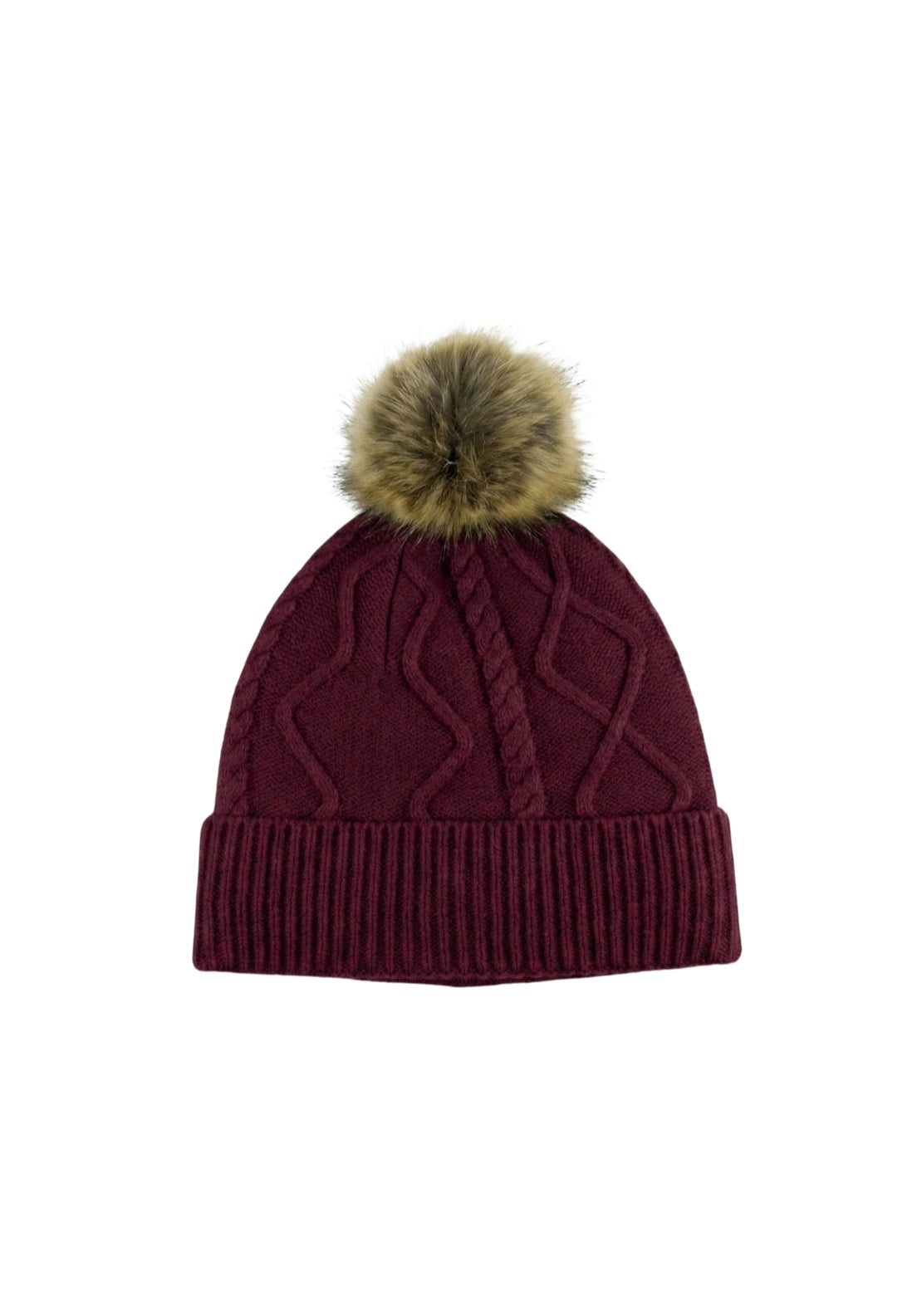 Fair Isle Pom Beanie - Wine