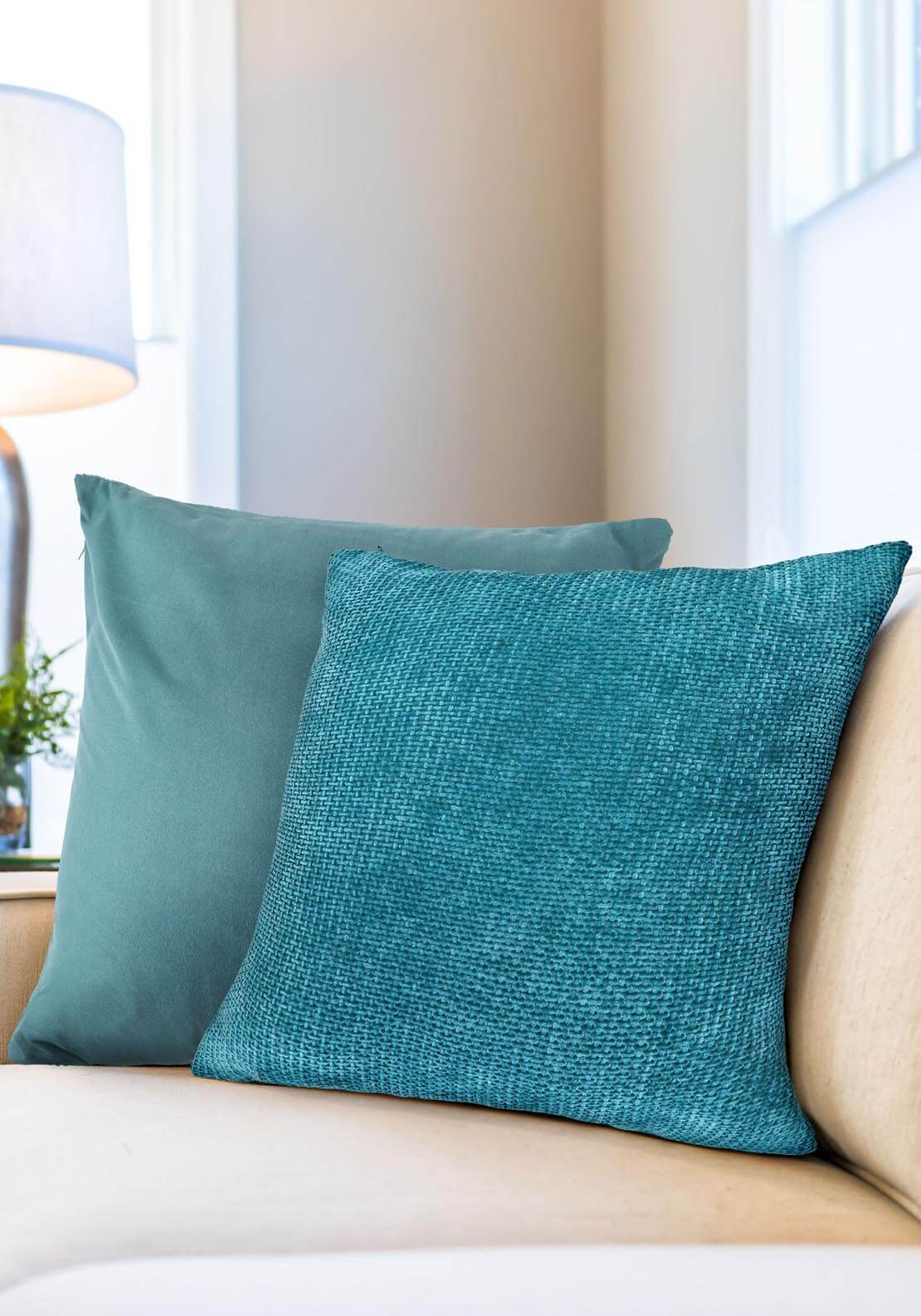 The Home Collection Portland Cushion 17" x 17" - Duck Egg 1 Shaws Department Stores