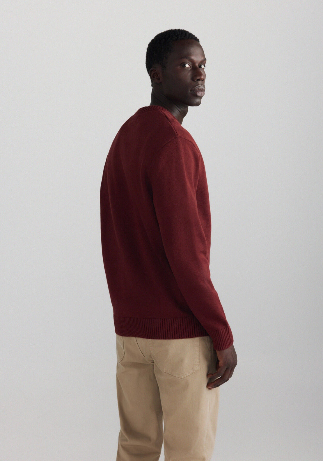 Crew Neck Basic Knit - Red
