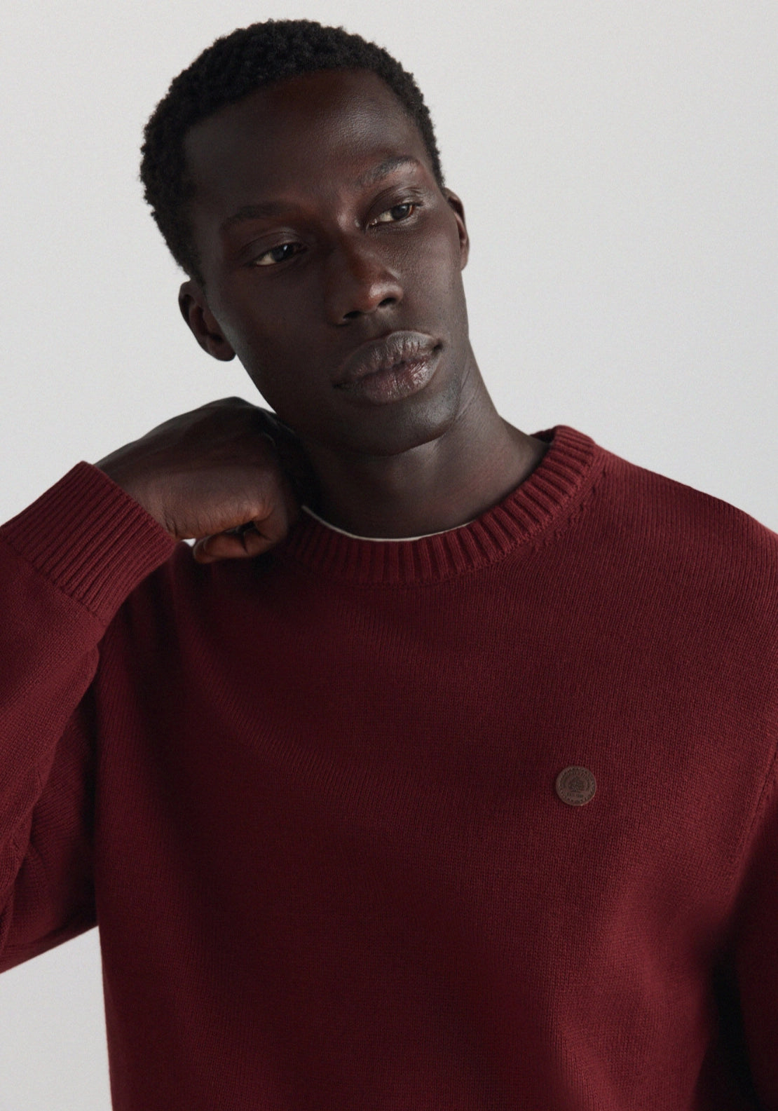 Crew Neck Basic Knit - Red