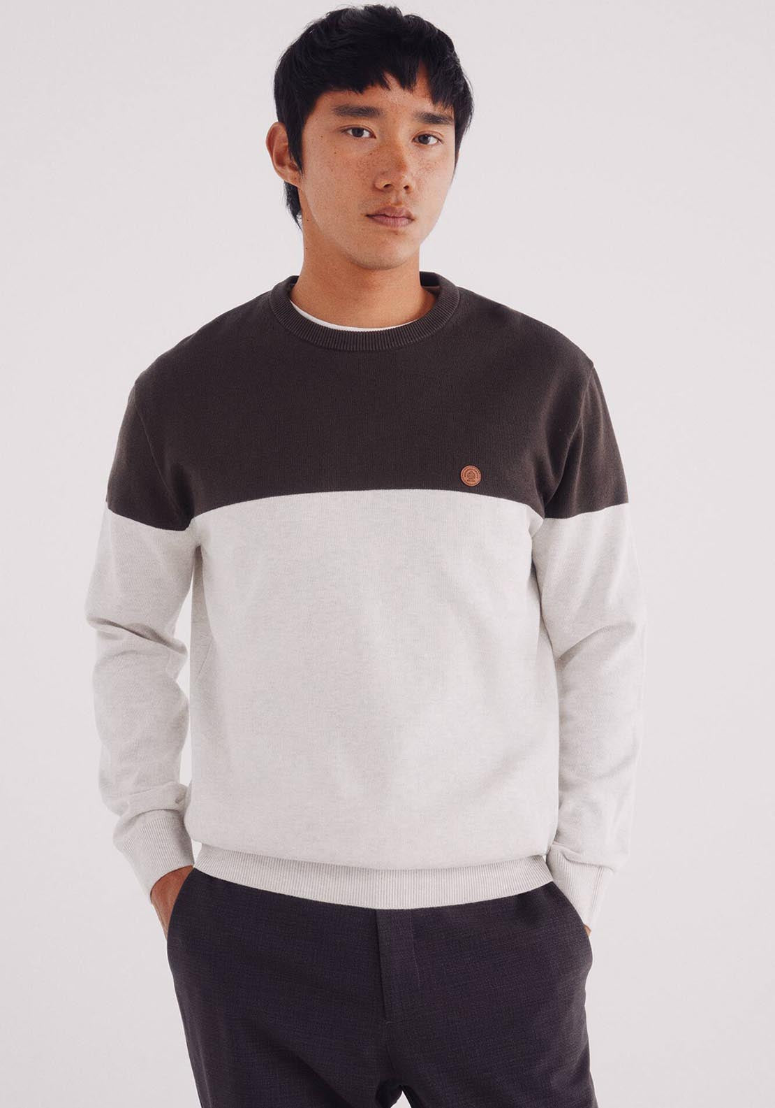 Crew Neck Jumper - Beige