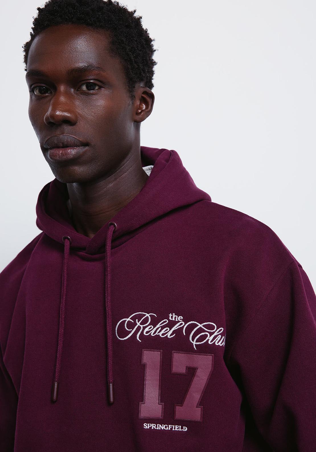 Embroidered Hoodie - Red