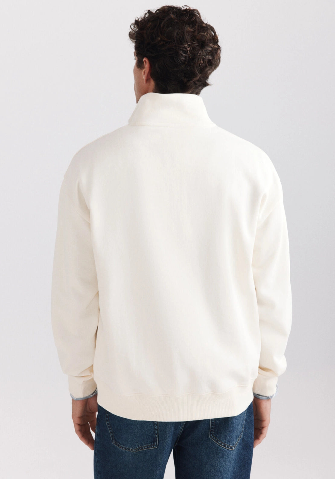 1/4 Zip Sweatshirt - White