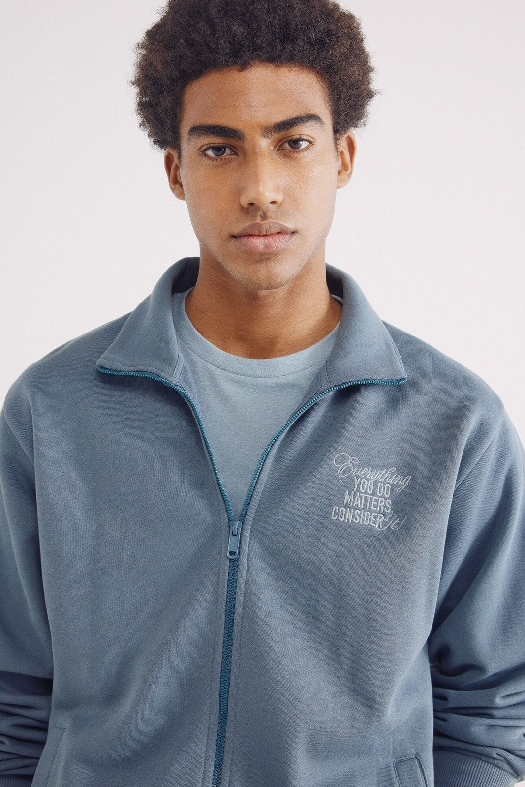Springfield Open trucker sweatshirt - Blue 1 Shaws Department Stores