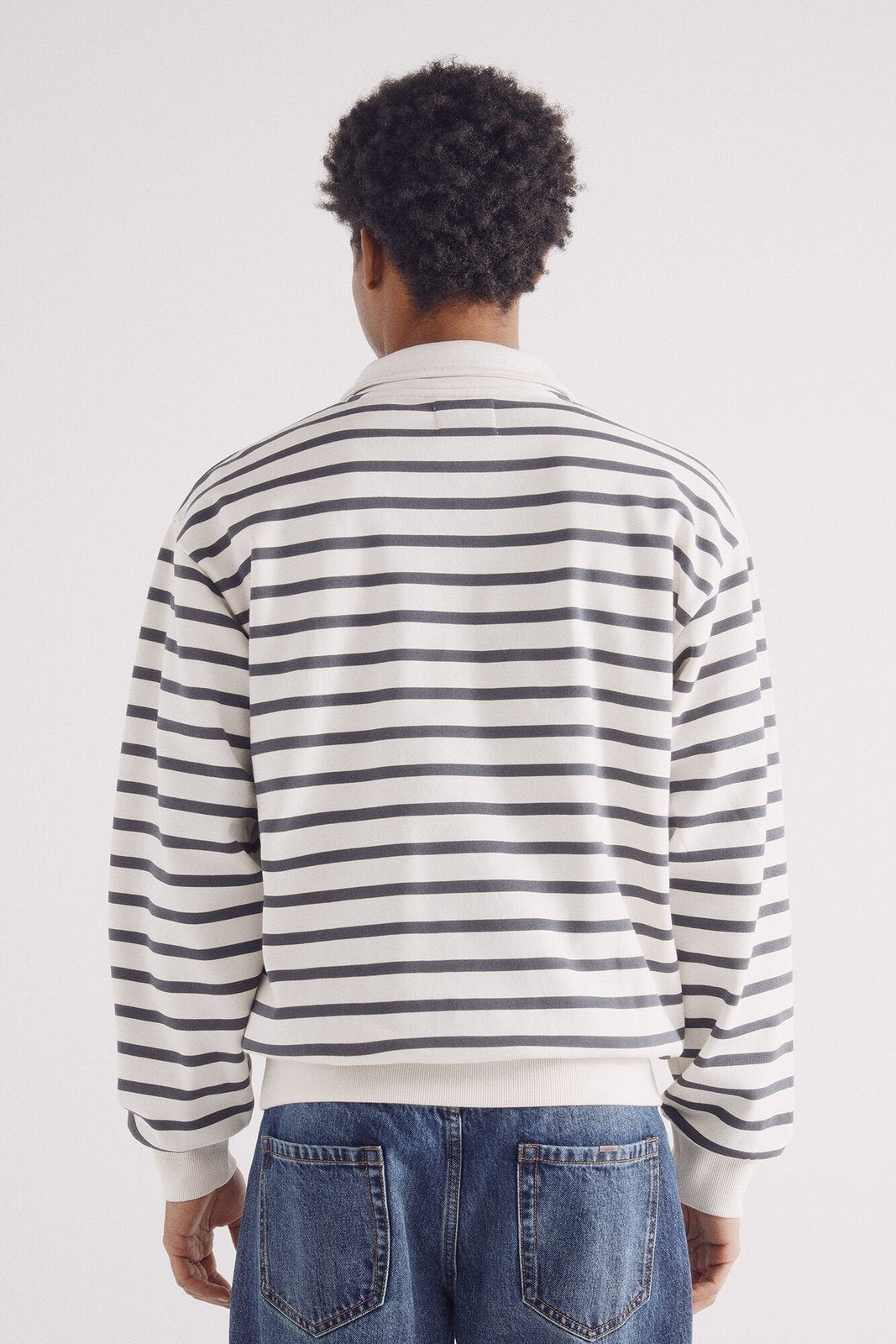 Springfield striped trucker sweatshirt - White 7 Shaws Department Stores