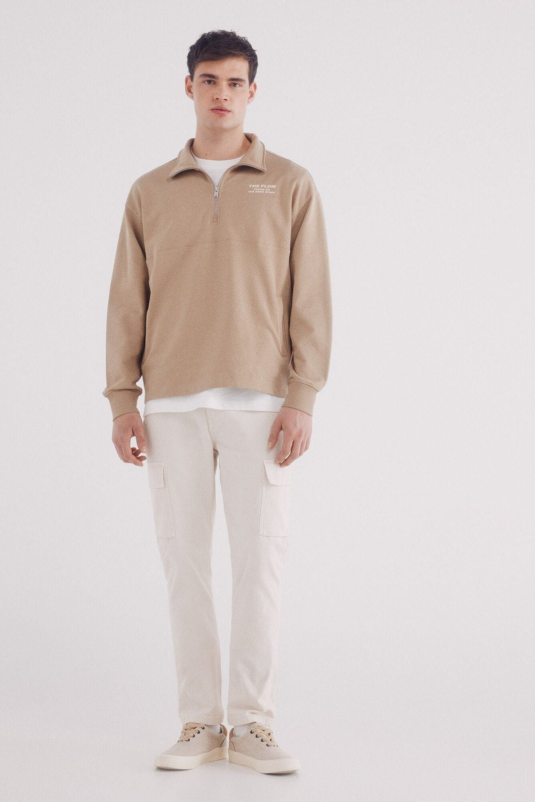 Springfield Trucker cut sweatshirt - Beige 5 Shaws Department Stores