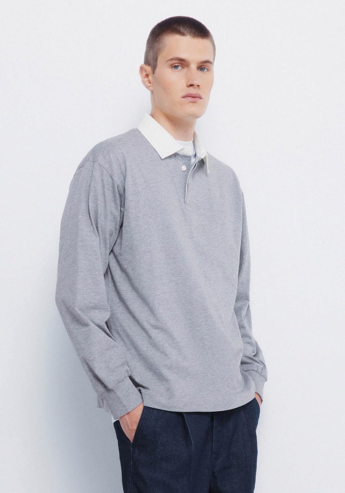 Plain Melange Rugby - Grey