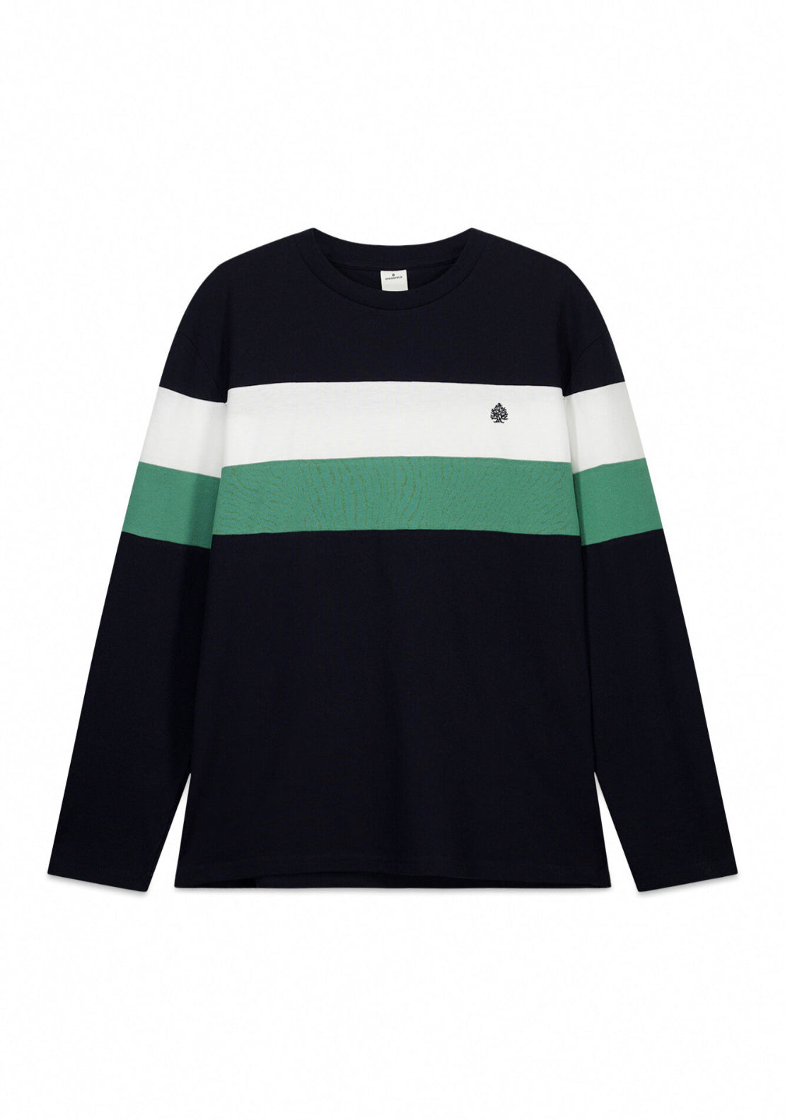100% Cotton Long Sleeve Pique T-Shirt - Blue