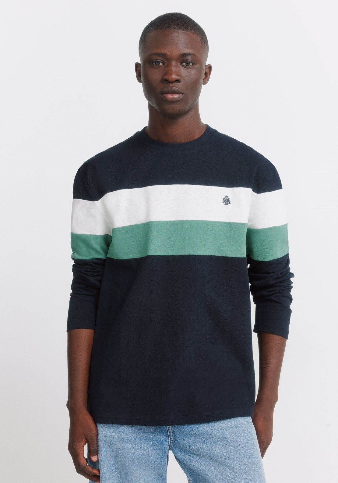 100% Cotton Long Sleeve Pique T-Shirt - Blue