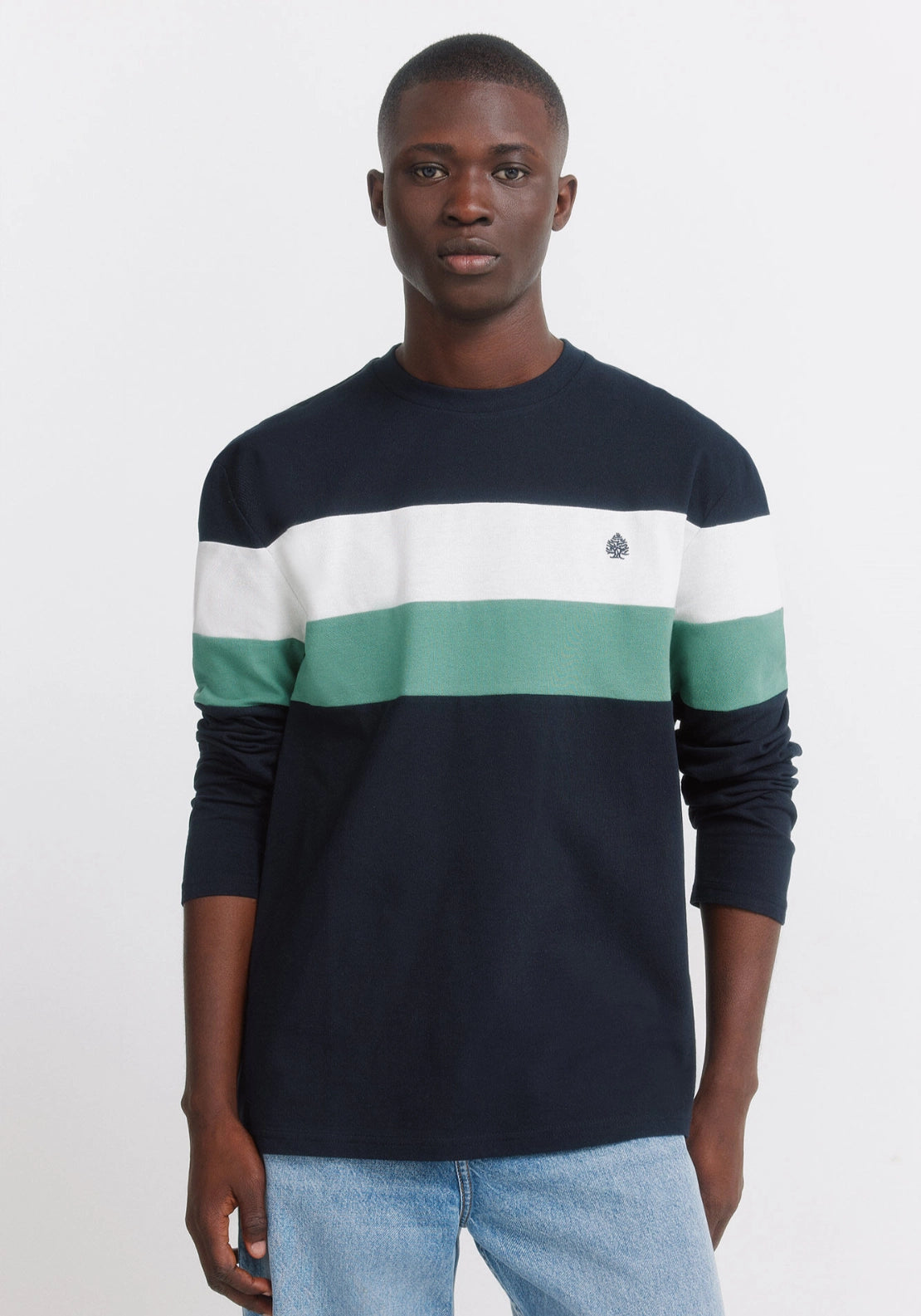 100% Cotton Long Sleeve Pique T-Shirt - Blue