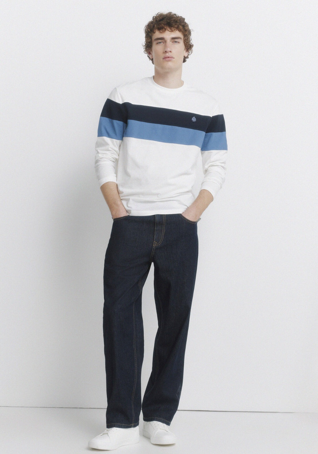 100% Cotton Long Sleeve Pique T-Shirt - White