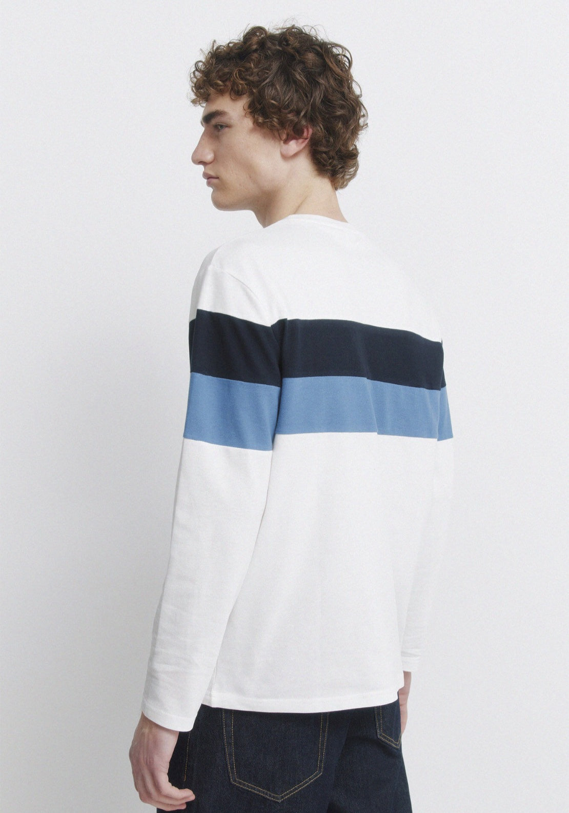 100% Cotton Long Sleeve Pique T-Shirt - White