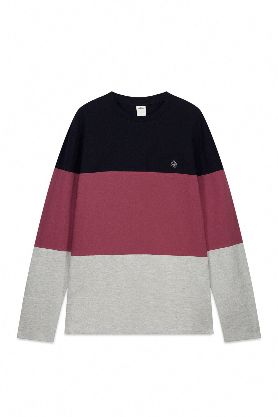Long Sleeve Pique Block T-Shirt - Blue