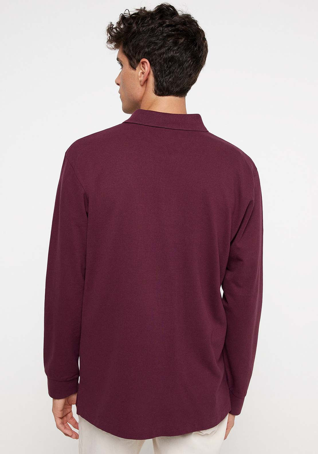 Springfield Essential long-sleeved piqué polo shirt 2 Shaws Department Stores