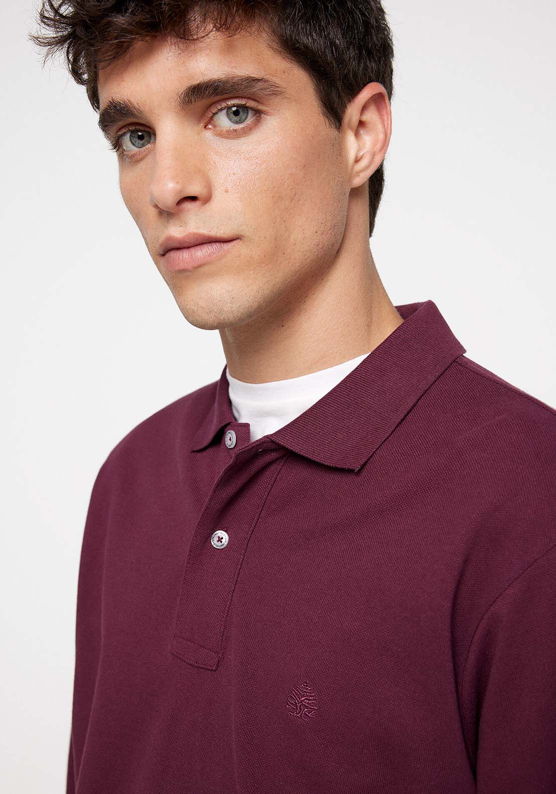 Springfield Essential long-sleeved piqué polo shirt 3 Shaws Department Stores