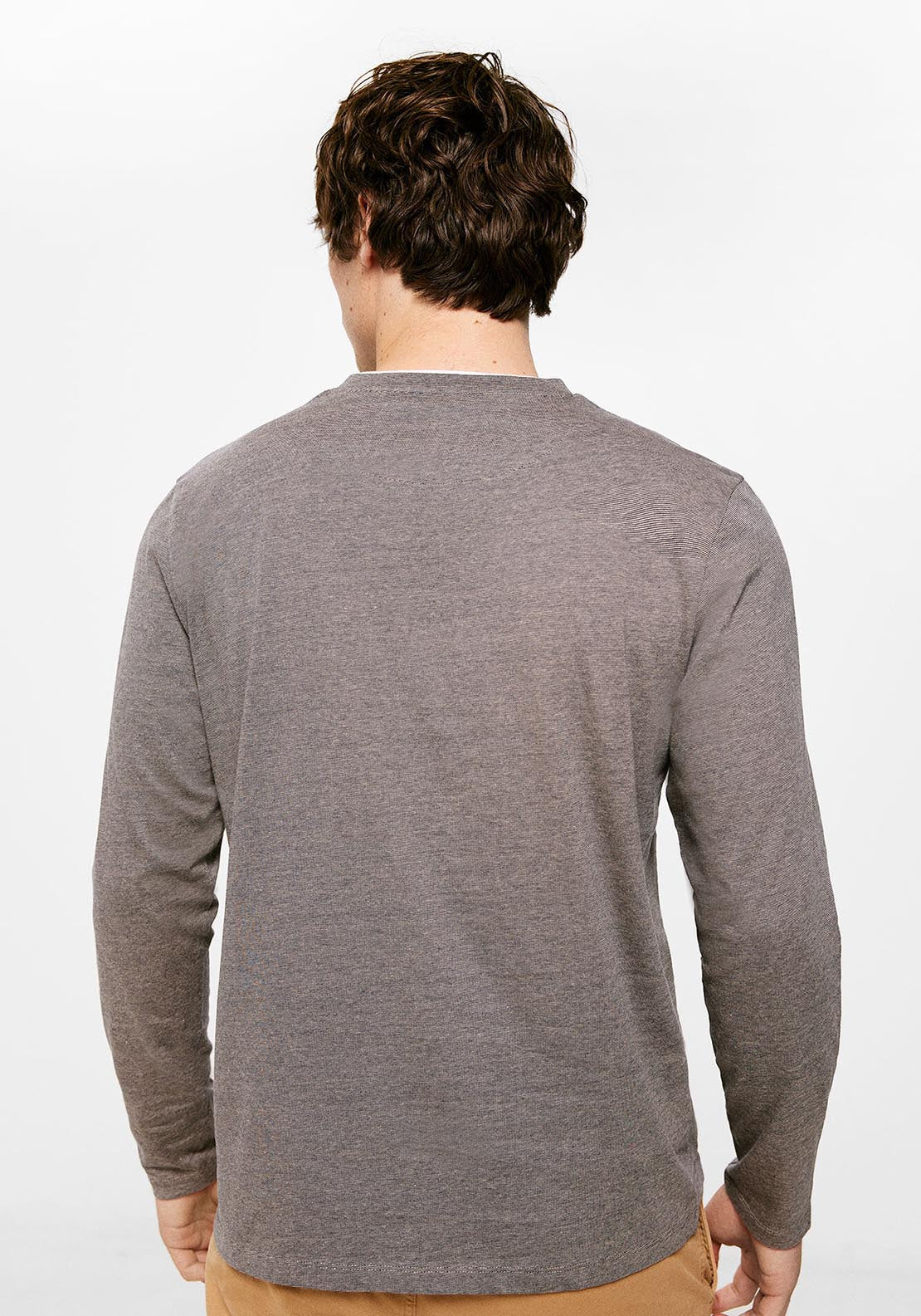Springfield Double micro-striped long-sleeved T-shirt - Pink 3 Shaws Department Stores