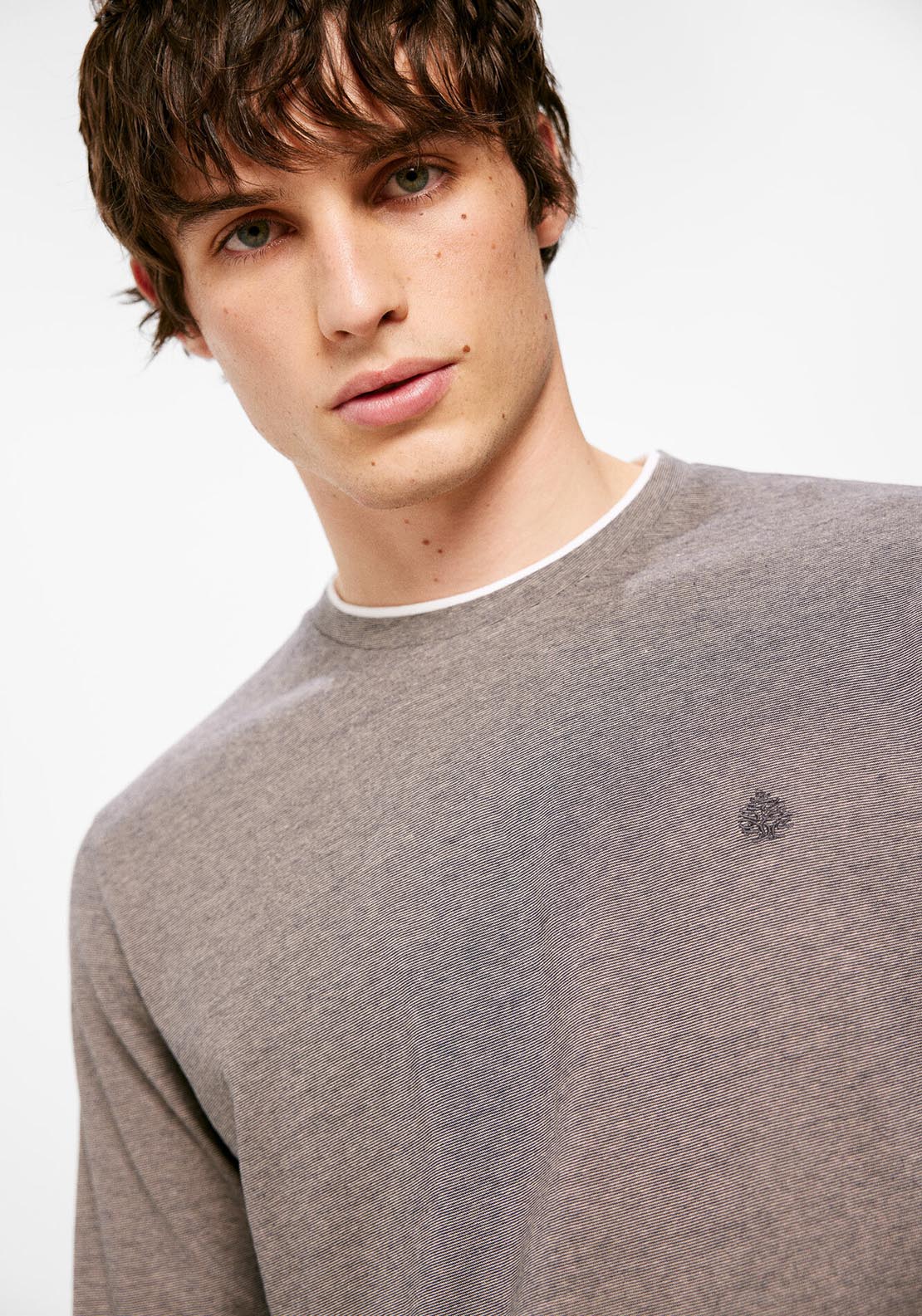 Springfield Double micro-striped long-sleeved T-shirt - Pink 4 Shaws Department Stores