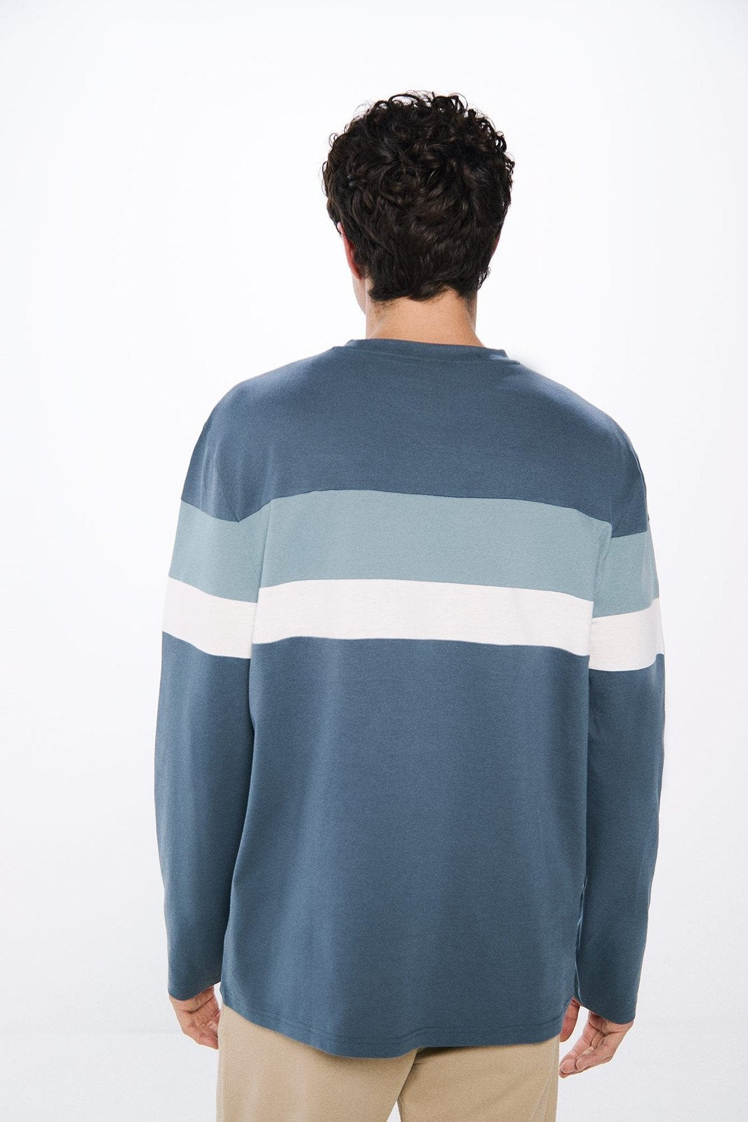 Springfield Cut long sleeve t-shirt - Blue 6 Shaws Department Stores