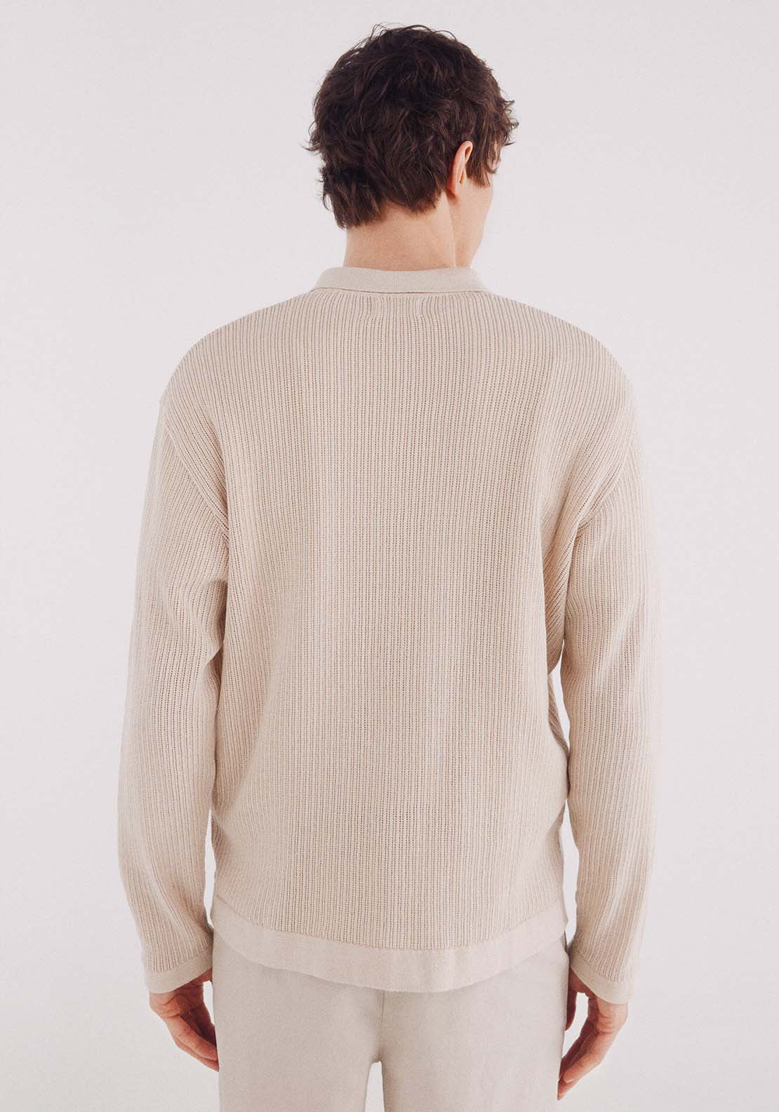 Structured Cardigan In Colour - Beige