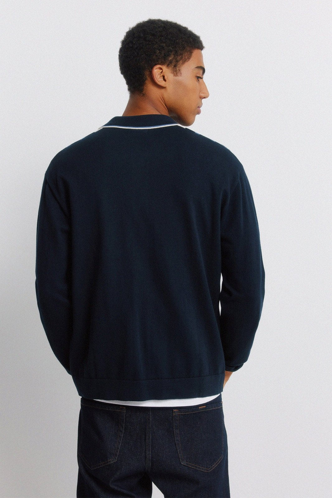 Vertical Stripe Cardigan - Blue