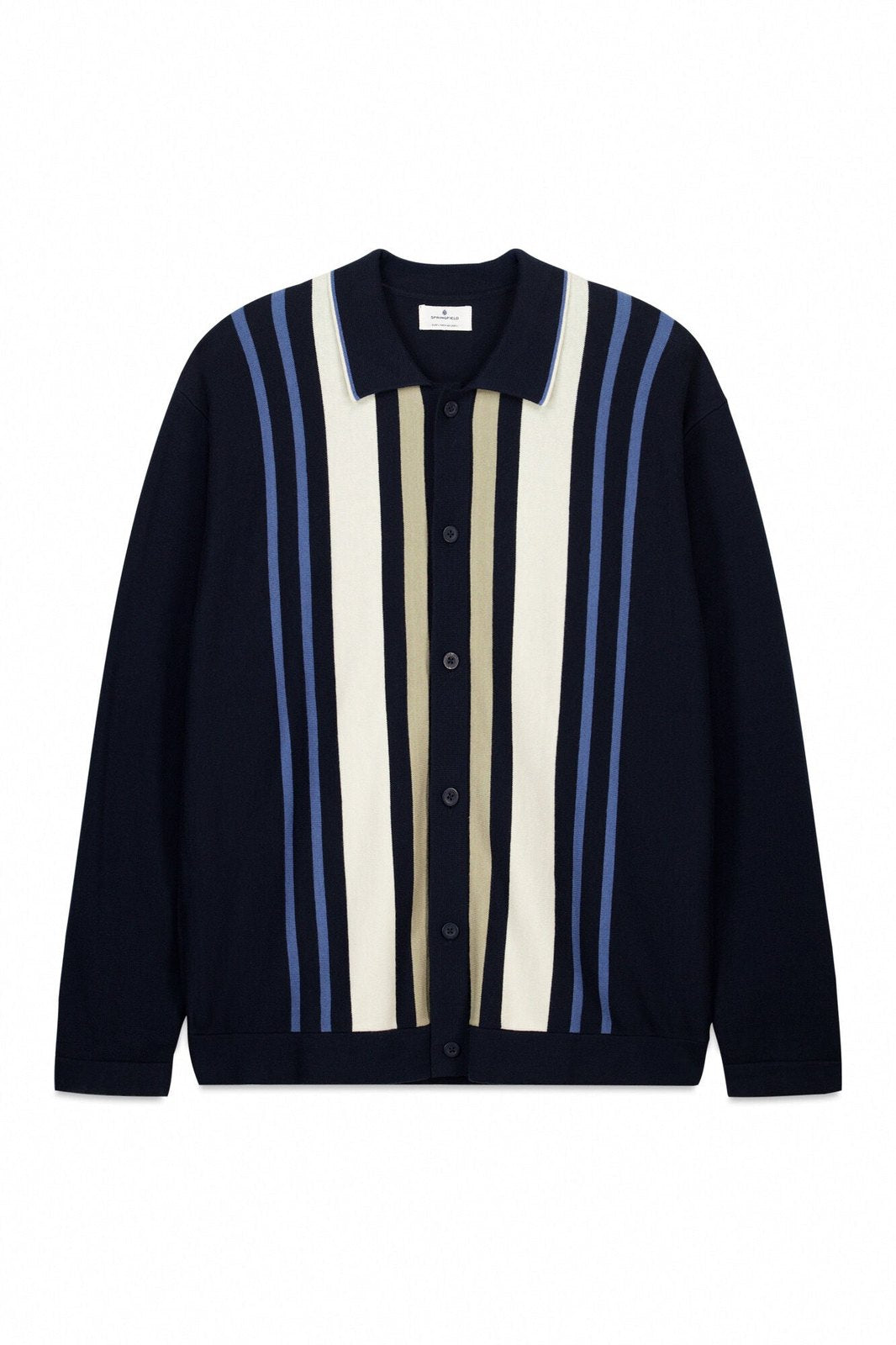 Vertical Stripe Cardigan - Blue