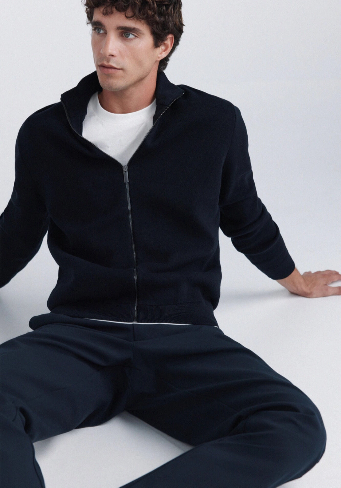 Zip Cardigan - Navy