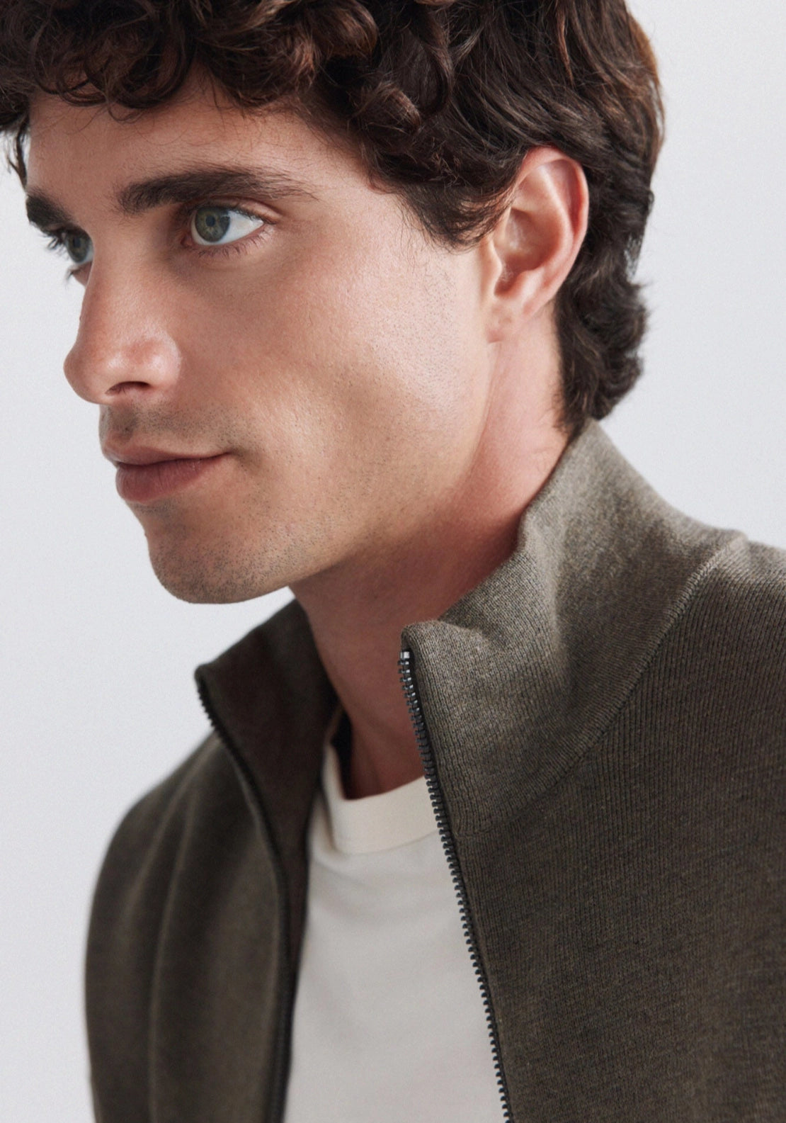 Zip Cardigan - Brown