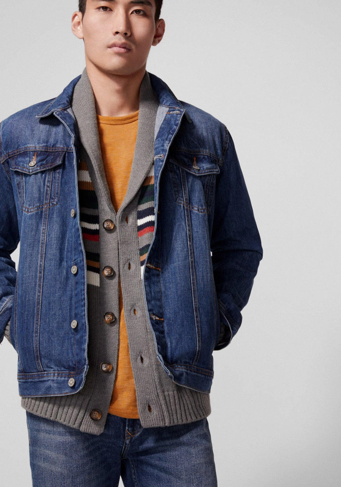 Button Down Cardigan - Grey