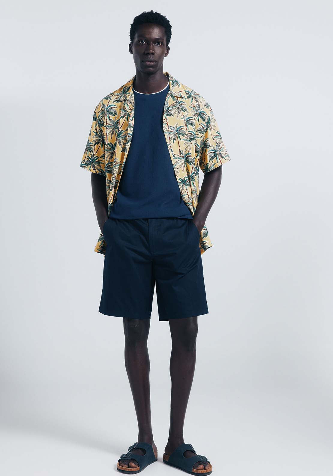 Double Mini Waffle T-Shirt - Blue
