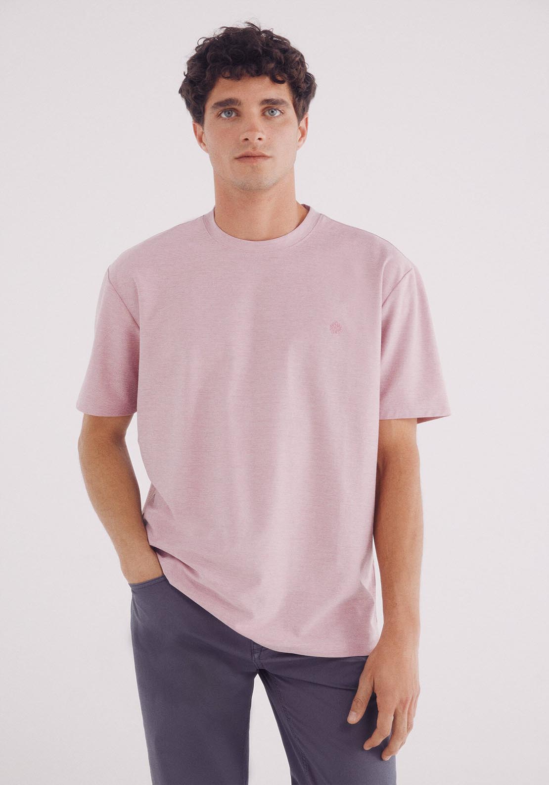 Springfield Oxford Piqué T-Shirt - Fuchsia 1 Shaws Department Stores