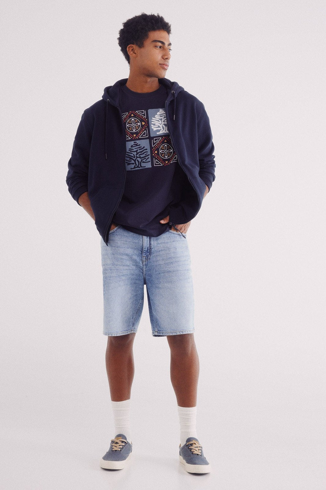 Springfield Ethnic Tree T-Shirt - Blue 4 Shaws Department Stores
