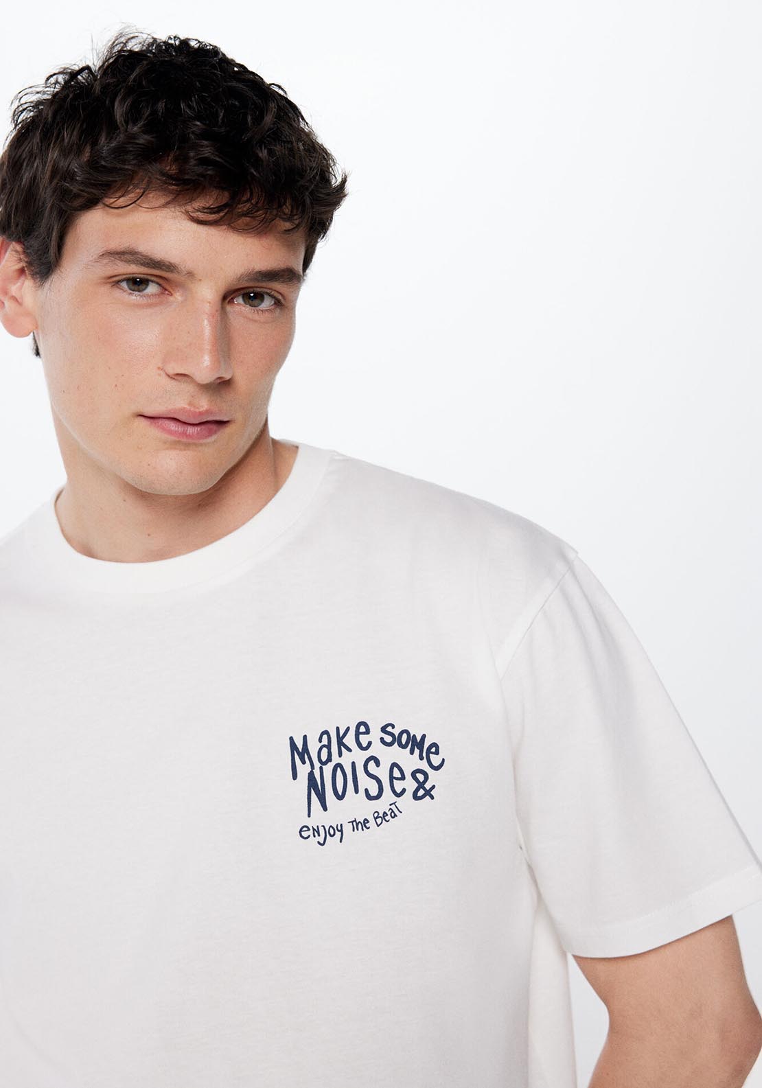 Springfield Make some noise T-shirt - Ivory 5 Shaws Department Stores