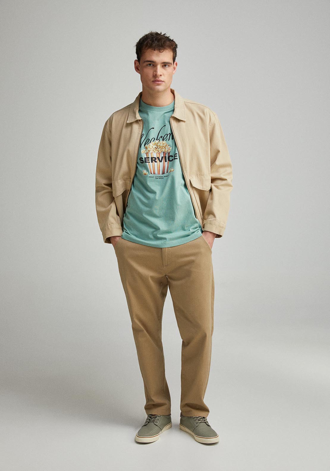 Springfield Weekend Service T-Shirt - Green 4 Shaws Department Stores