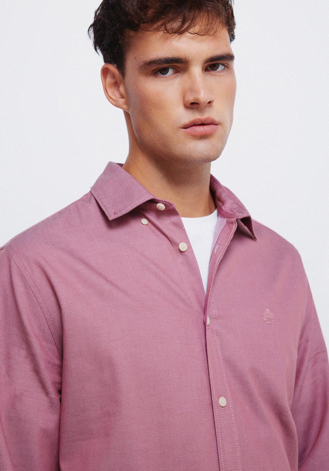 Springfield Two Tone Structured Shirt - Red 3 Shaws Department Stores