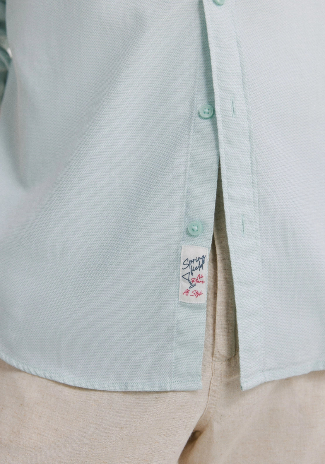 100% Cotton Structured Shirt - Green