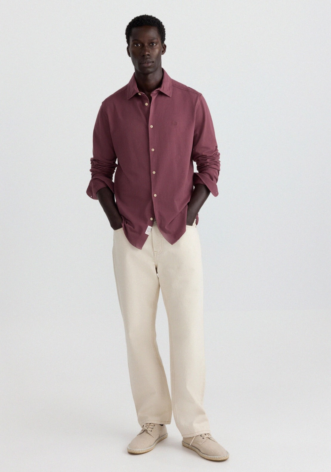 Pique Structure Shirt - Red