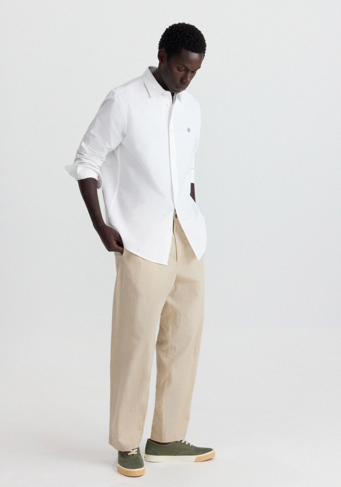 Long Sleeve Oxford Tailored Shirt - White