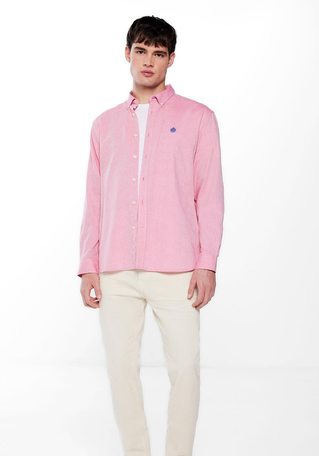 Springfield Textured coloured shirt - Red / Coral 3 Shaws Department Stores