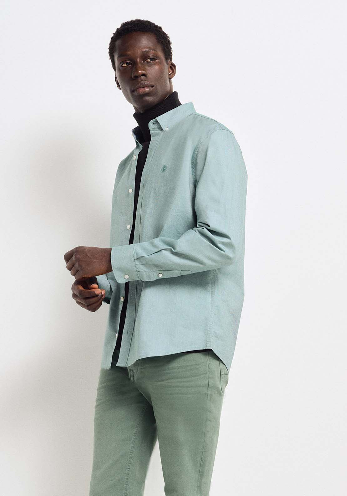 Springfield Oxford shirt - Green 1 Shaws Department Stores
