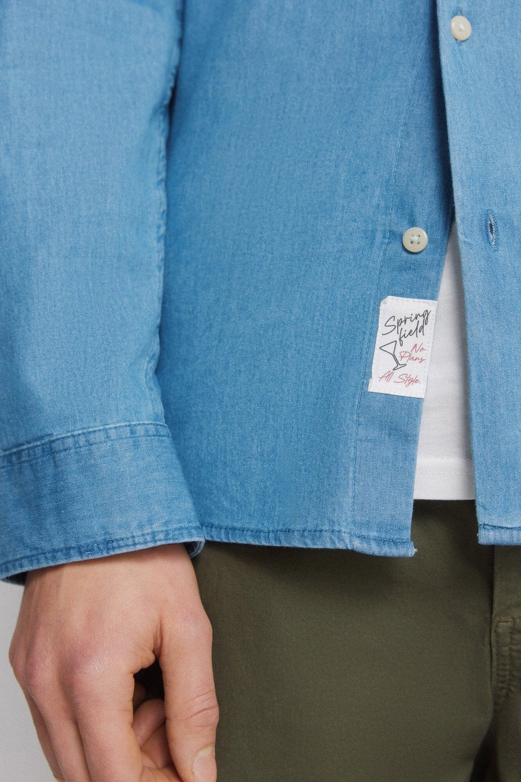 Embroidered Denim Shirt - Blue