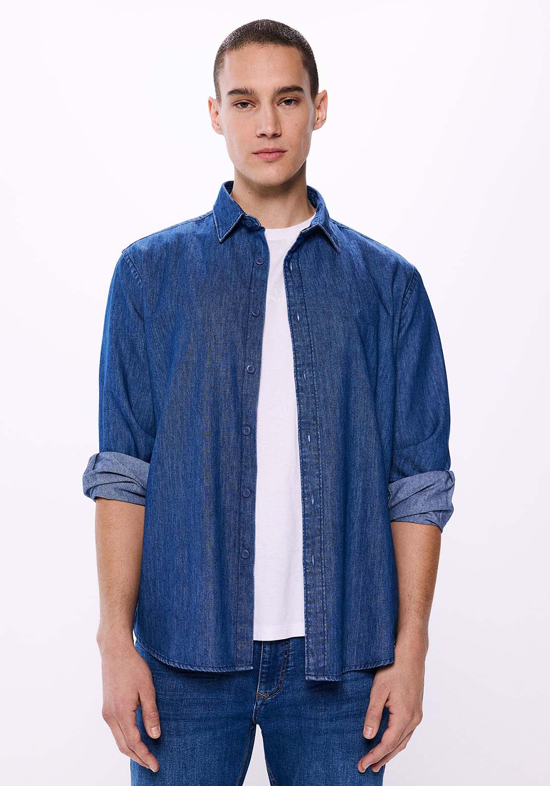 Springfield Denim shirt - Blue 1 Shaws Department Stores