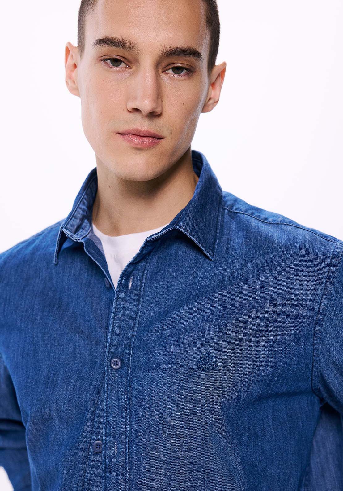 Springfield Denim shirt - Blue 2 Shaws Department Stores