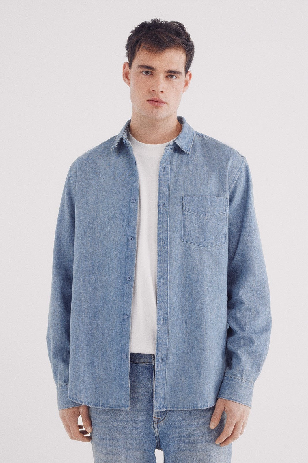 Springfield Denim shirt - Pink 4 Shaws Department Stores