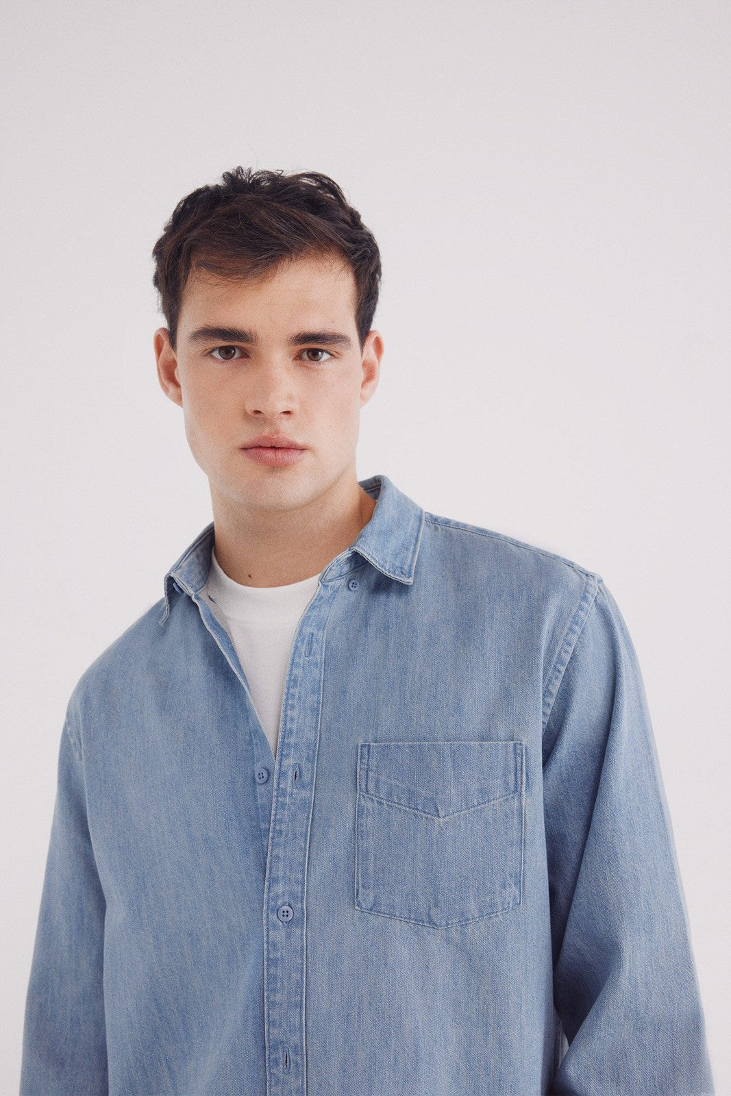 Springfield Denim shirt - Pink 3 Shaws Department Stores
